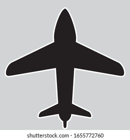 Simple plane vector illustration of a black and white illustration