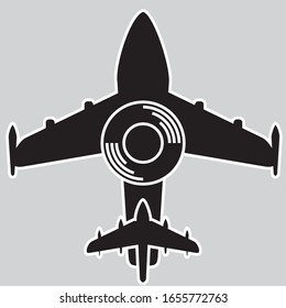 Simple plane vector illustration of a black and white illustration