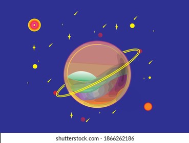 Simple Planet Blue Space gallaxy