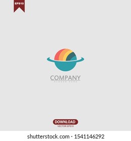 Simple planet concept logo vector design