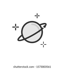 Simple planet icon flat design
