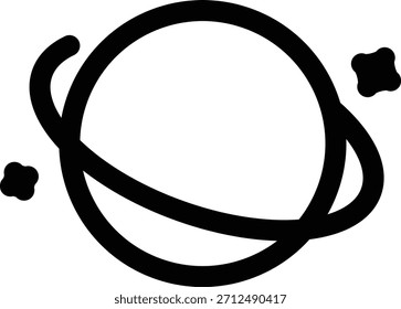 Einfaches Planeten-Symbol mit Ringen