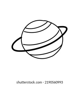 A Simple planet Line Art Design