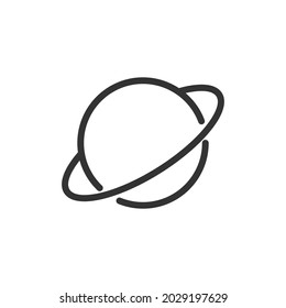 Simple planet line icon. Premium symbol in stroke style. Design of planet icon. Vector illustration.