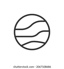 Icono de línea de planeta simple. Símbolo premium con estilo de trazo. Diseño del icono del planeta. Ilustración vectorial.