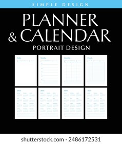 Simple Planner and Calendar 2024 2025 2026 2027 Schedule Memo Pad, Portrait Design