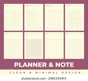 Simple planner note in clean and minimal design