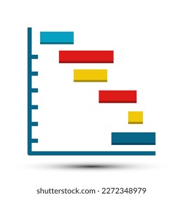 Einfache Planung, flaches Symbol, Management und zeitbezogenes Konzept auf weißem Hintergrund