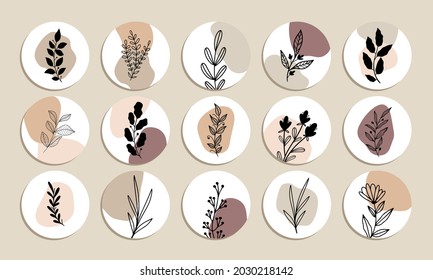 Simple Plant Abstract Shape Highligh Cover Vector Collection