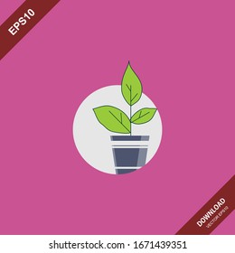 Simple plant illustration concept vector design