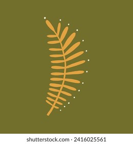Simple Tatuaje De Arte Folclórico De Hojas De Planta. Ilustración de vectores dibujados a mano