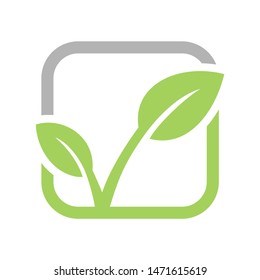 Simple plant or leaf logo icon vector