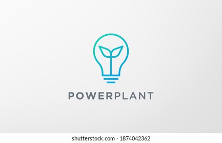 logotipo simple de la bombilla de la planta en un estilo moderno
