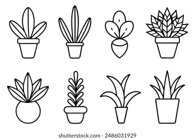 Simple Plant line art drawing