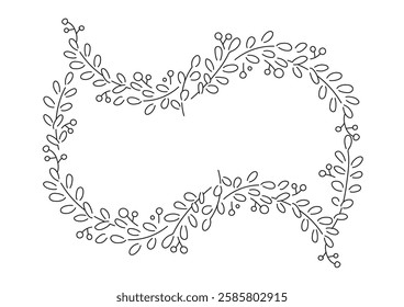 Simple plant line drawing frame