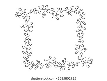 Simple plant line drawing frame
