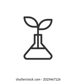 Simple plant line icon. Premium symbol in stroke style. Design of plant icon. Vector illustration.