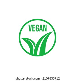 einfaches Pflanzenlogo in runder Form.vegan-Logo