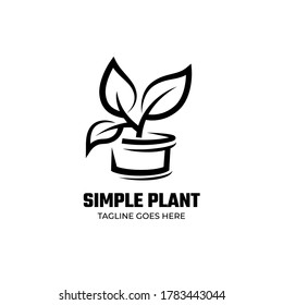 Vector de iconos de logotipo de planta simple
