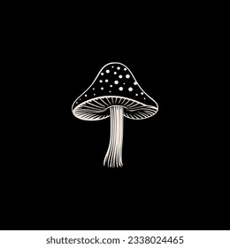 simple plant mushroom food nature logo vector illustration template design