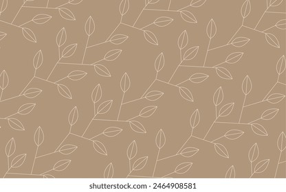 Simple plant pattern brown color