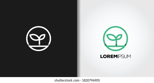simple plant seed logo template vector set