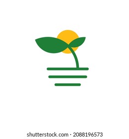Simple plant and sun logo