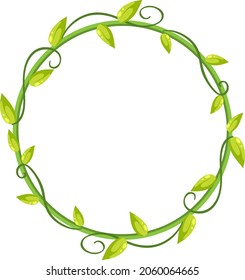Simple plants and leaves frame banner illustration