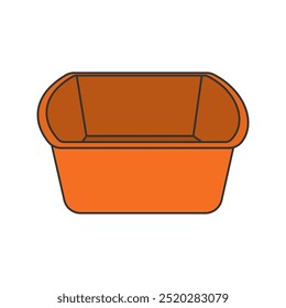Simples bacia de plástico linear cor vetor ilustração, lavatório, lavagem de plástico isolado no fundo branco