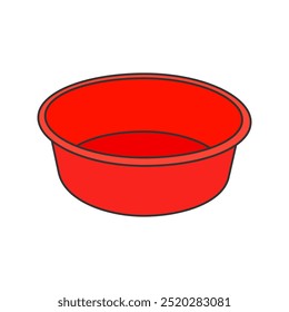 Simple plastic basin lineal color vector illustration, laundry basin, plastic wash isolated on white background