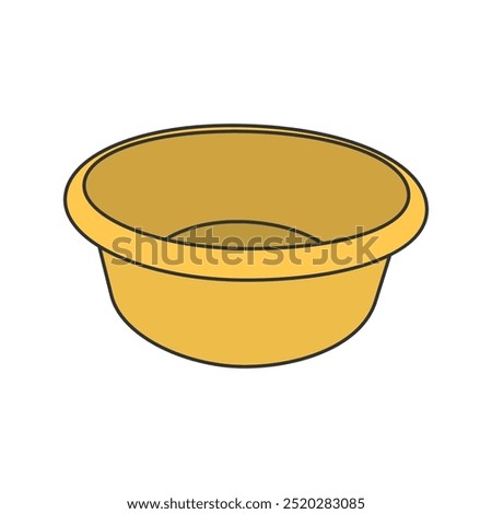 Simple plastic basin lineal color vector illustration, laundry basin, plastic wash isolated on white background