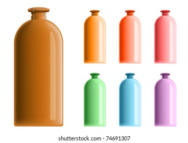 simple plastic bottles isolated on white