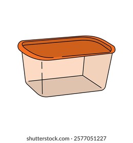Simple Plastic Container cartoon vector illustration. plastic container, plastic storage vector in lineal color style isolated on a white background