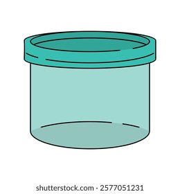 Simple Plastic Container cartoon vector illustration. plastic container, plastic storage vector in lineal color style isolated on a white background