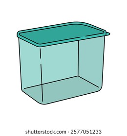 Simple Plastic Container cartoon vector illustration. plastic container, plastic storage vector in lineal color style isolated on a white background