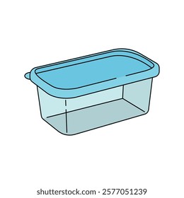 Simple Plastic Container cartoon vector illustration. plastic container, plastic storage vector in lineal color style isolated on a white background