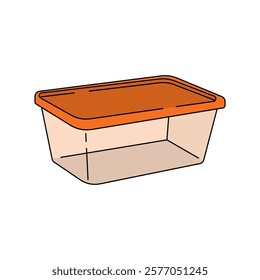 Simple Plastic Container cartoon vector illustration. plastic container, plastic storage vector in lineal color style isolated on a white background