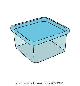 Simple Plastic Container cartoon vector illustration. plastic container, plastic storage vector in lineal color style isolated on a white background