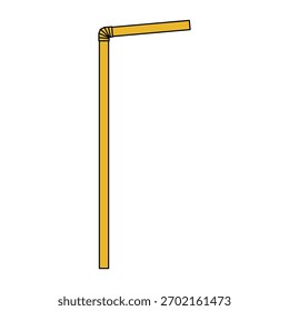 Simple plastic straw icon, party tube drink equipment symbol, vector illustration .