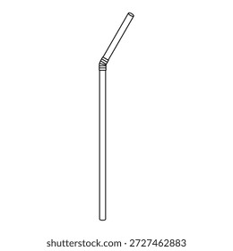Ícone de palha de plástico simples, símbolo do equipamento da bebida do tubo da festa, ilustração vetorial .