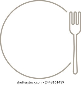 A simple plate and fork. Frame for your logo.