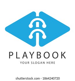 diseño de logotipo abstracto de libro de juegos simple, aislado en fondo blanco