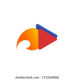 Simple Play bottom concept logo icon  vector design