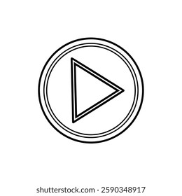 A simple play button icon inside a circular border, representing media playback