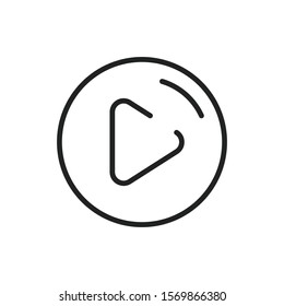 Simple play button line icon. Stroke pictogram. Vector illustration isolated on a white background. Premium quality symbol. Vector sign for mobile app and web sites.