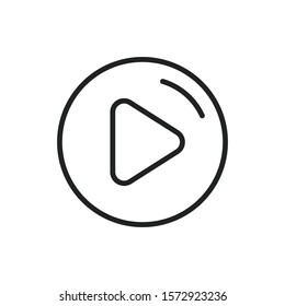 Simple play button line icon. Stroke pictogram. Vector illustration isolated on a white background. Premium quality symbol. Vector sign for mobile app and web sites.