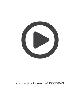Simple play button vector icon. filled flat sign for mobile concept and web design. Play button glyph icon. Video content symbol, logo illustration. Vector graphics