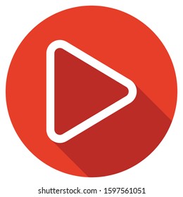 Simple play icon red circle - Vector