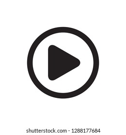 simple play icon in trendy flat style 