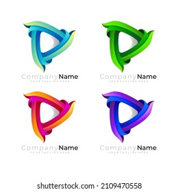 Tecnología de logotipo de juego simple y vector de diseño colorido